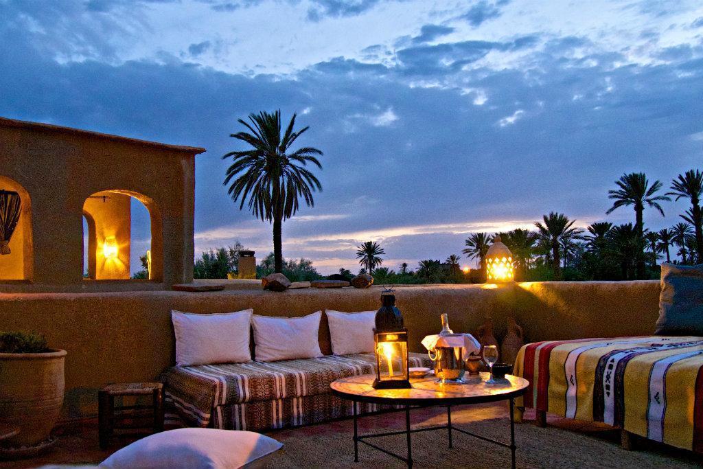 Roof terrace by night
