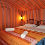 luxury tent double bed
