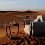 armchair and chess table at azalai camp