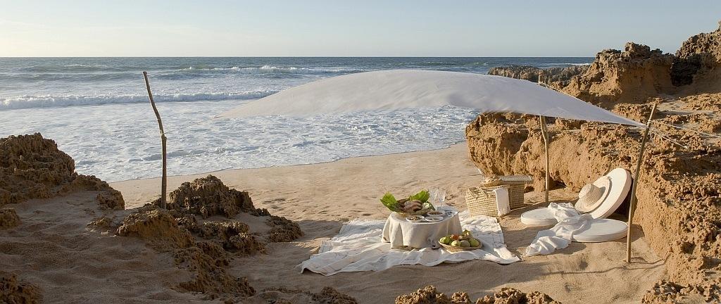 Beach next to Oualidia, picnic at Sultana