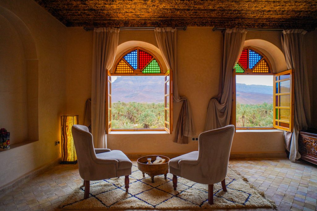 Kasbah Hnini view on palm grove from suite