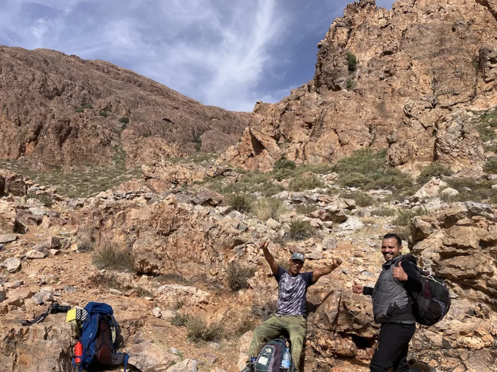 Ahmed and Moustapha guides in Tafraoute mountains