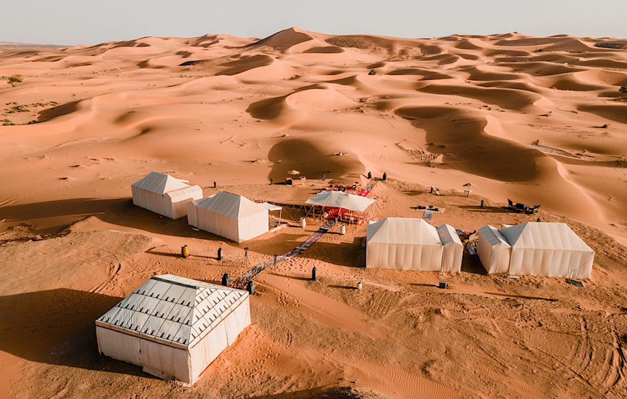 Desert luxury camp Erg Chebbi on a 10 day Morocco itinerary